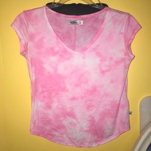 Hollister flowy pink tye-dye tee
